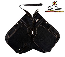 Con Cuero Grembiule Classico Serraje Nero Corto 15542
