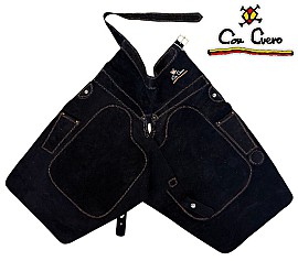 Con Cuero Grembiule Classico Serraje Nero Lungo 15543