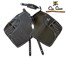 Con Cuero Grembiule Olimpic Tutta Pelle Corto Hilo Bianco 12642