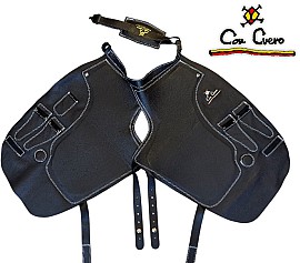 Con Cuero Grembiule Olimpic Tutta Pelle Lungo Hilo Bianco 12643