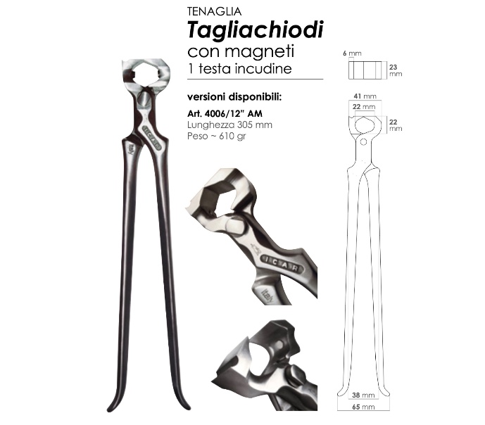 Taglia Chiodi con Magnete Testa ad Incudine ICAR_1