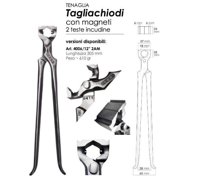 Taglia Chiodi con Magnete due Teste ad Incudine ICAR_1