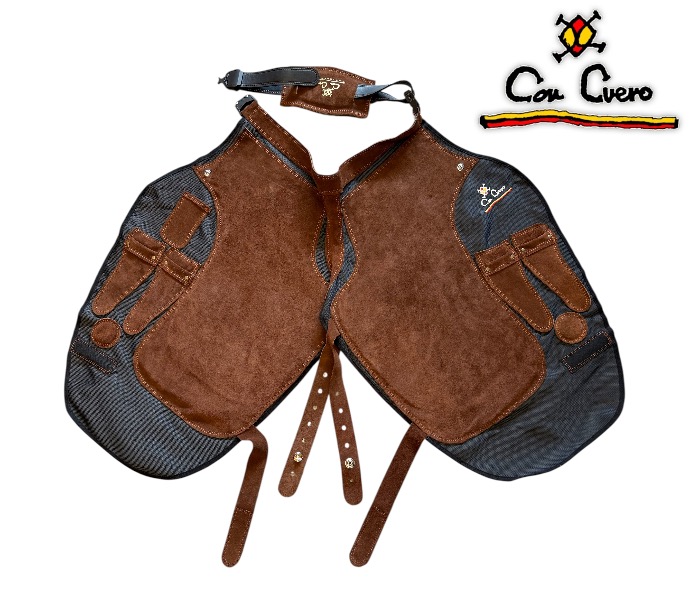 Con Cuero Grembiule Fibra Pelle Elite  Fibra-Serraje Marron Largo 13223